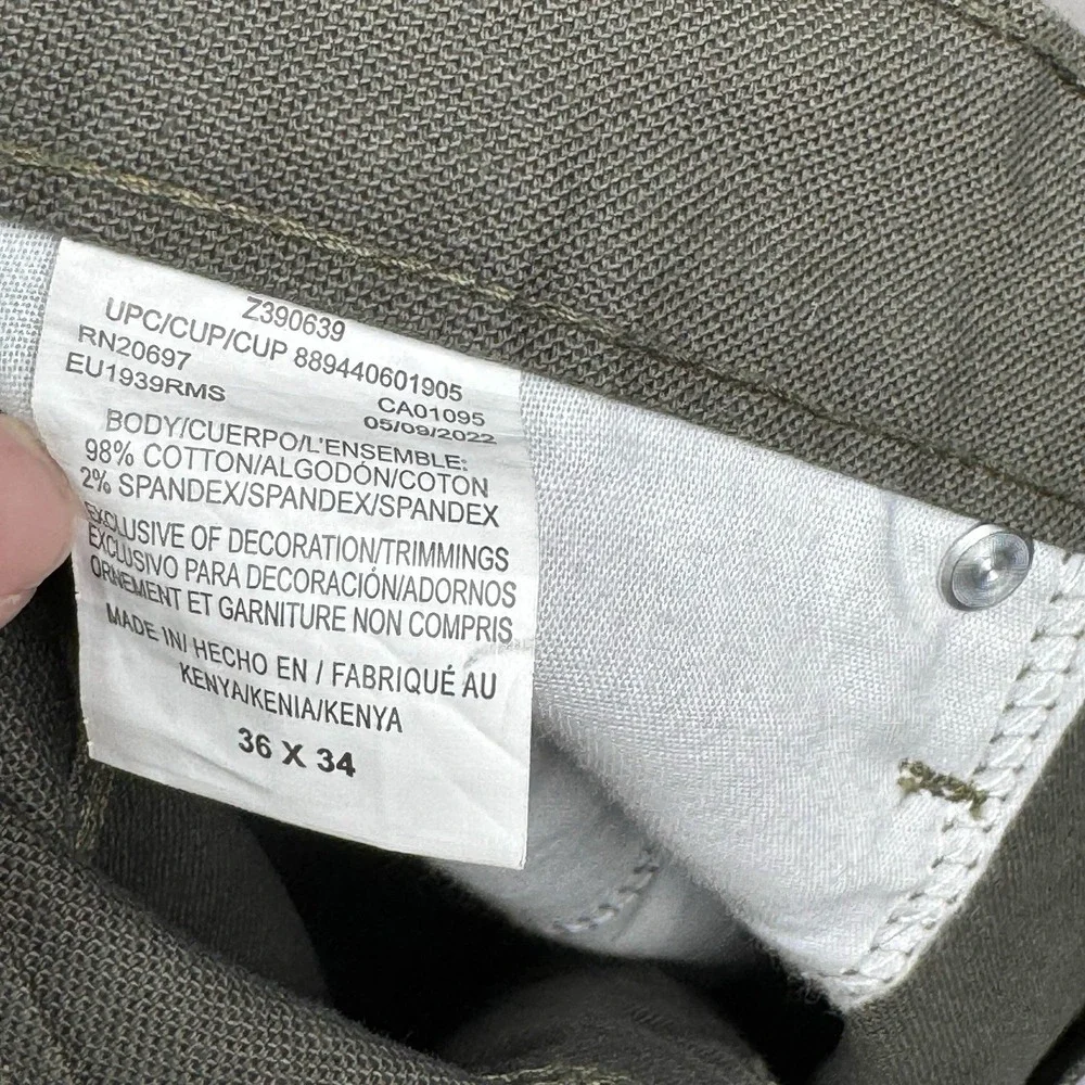 Dickies Pants Mens 36x34 (Fits 37x33) Khaki Green Carpenter Canvas Work Utility